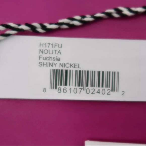 Thacker New York Nolita Clutch Twisted Ring handle Leather -Fuchsia NWT - Picture 10 of 10